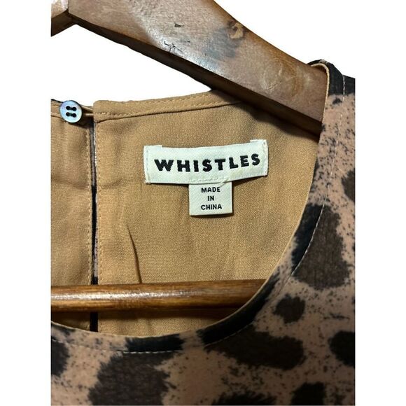 Whistles Animal Print Ruffle Sleeve Blouse Top - Picture 3 of 7